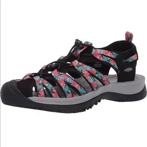 KEEN Whisper Closed Toe Sport Sandals Black Multicolor Hiking Women Size 8.5